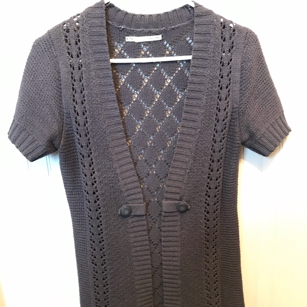 Medium, Gray, Maurice’s short sleeved cardigan.